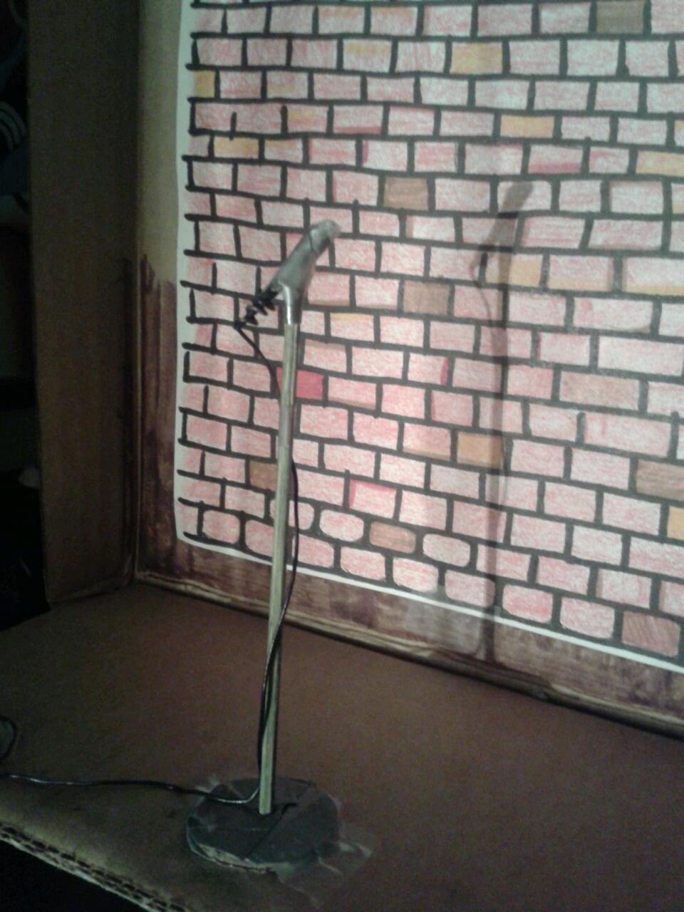 Stand up comedy stage made of cardboard