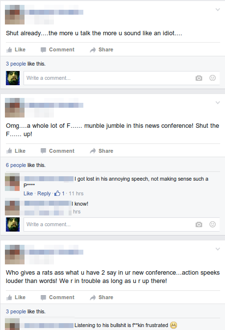 Typical AntObama Response - Facebook