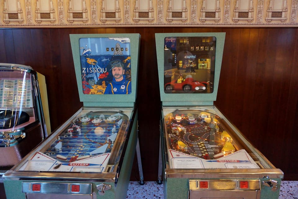 The ONLY Steve Zissou Pinball Machine Is In A Legitimate Wes Anderson Cafe
