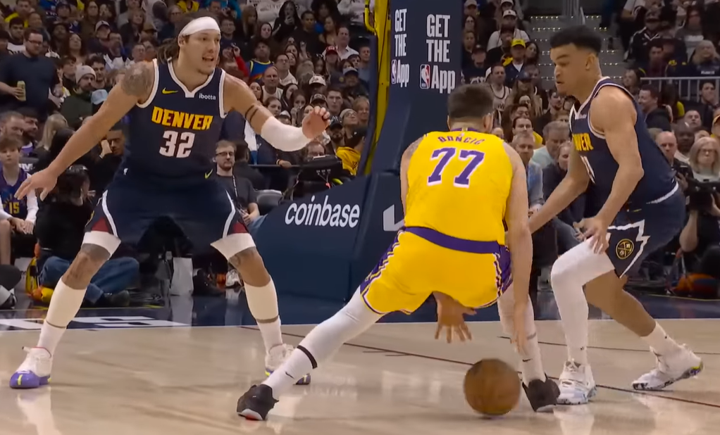 Luka Dončić doing his step. Screenshot via YouTube